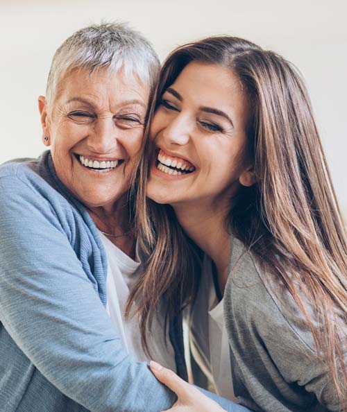 Grand mother & daughter with beautiful smiles